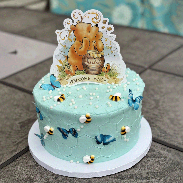 Blue Baby Shower Cake